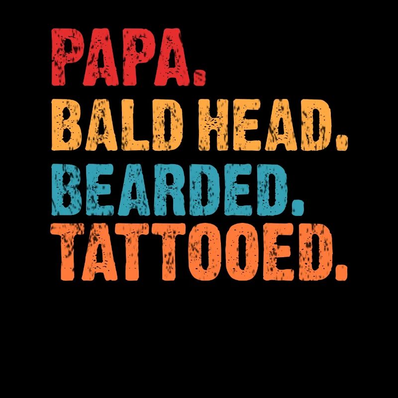 Dad bald beard tattoo gift