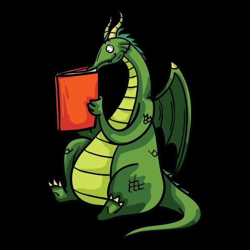 Drache Bücher Buch Lesen Bücherwurm Geschenk