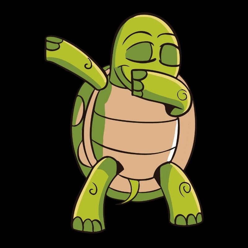 Dabbende Turtle - Funny Animal Logo