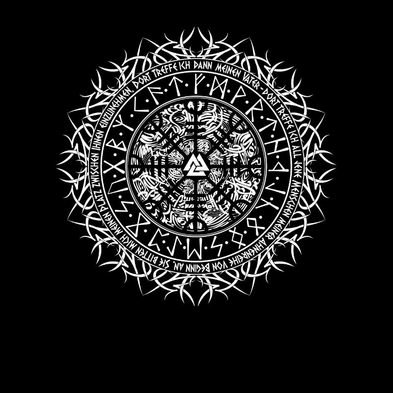Wikinger Vegvisir mit Wikingergebet weiss