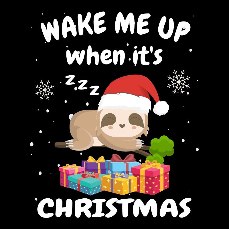 Sloth wake up when it is Christmas