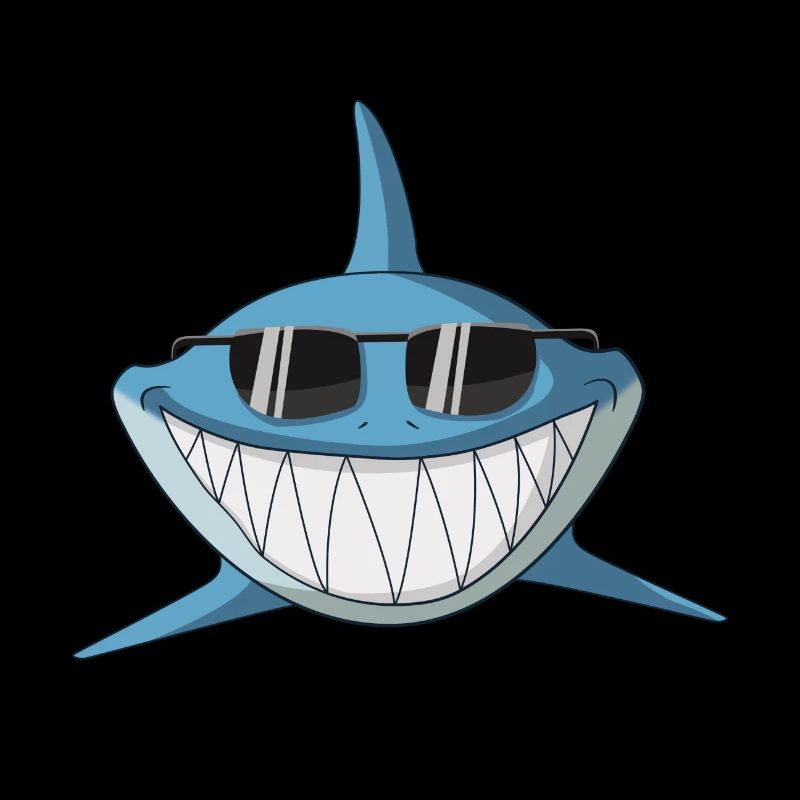 Des lunettes de soleil de requin cool sourient aux amateurs de requins