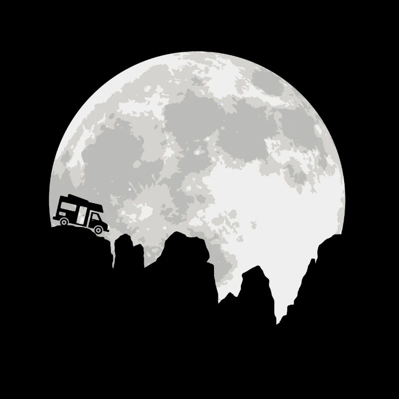 Camping Camping Caravan Motorhome Full Moon Moon