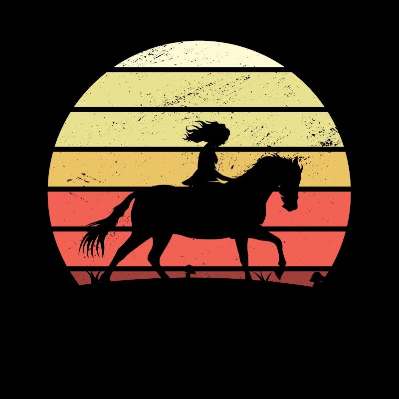 Retro Mädchen Pferd