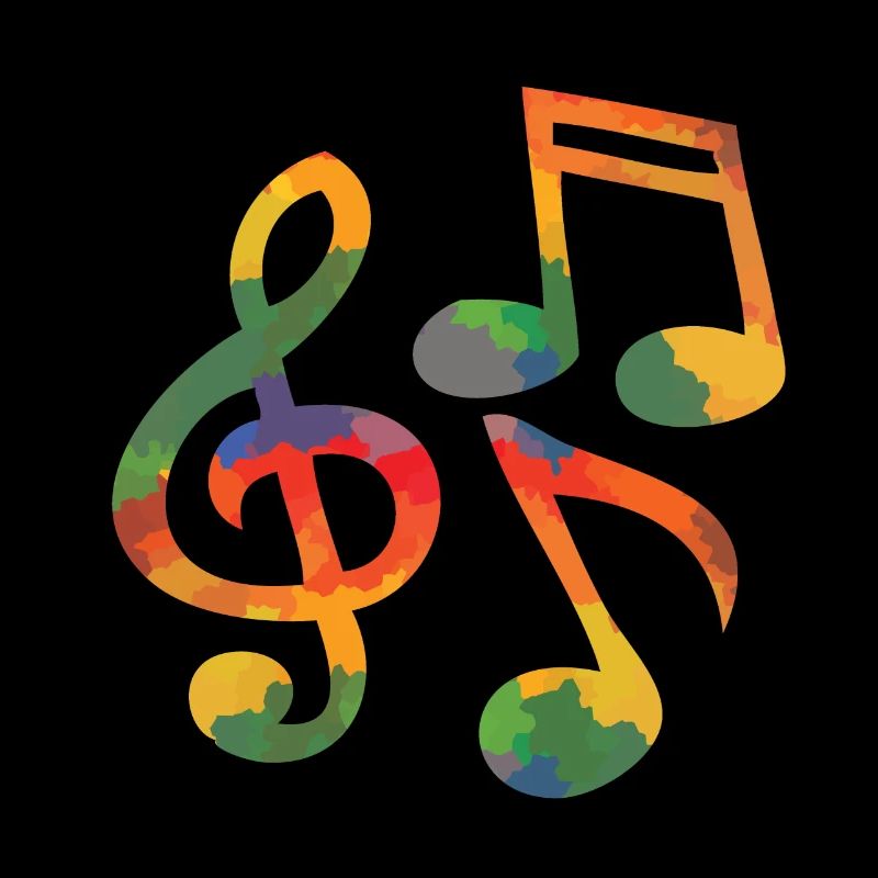 Notes de musique colorées