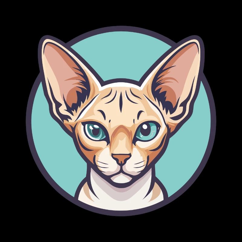 Devon Rex Chat Race Dessin Animé Kawaii Animal Pet