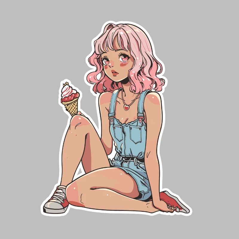 Fille de crème glacée