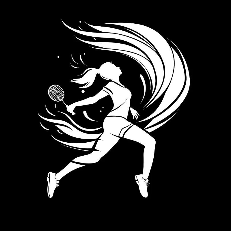 Badminton Player Drawing