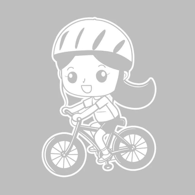 Radfahrerin Comic Stil