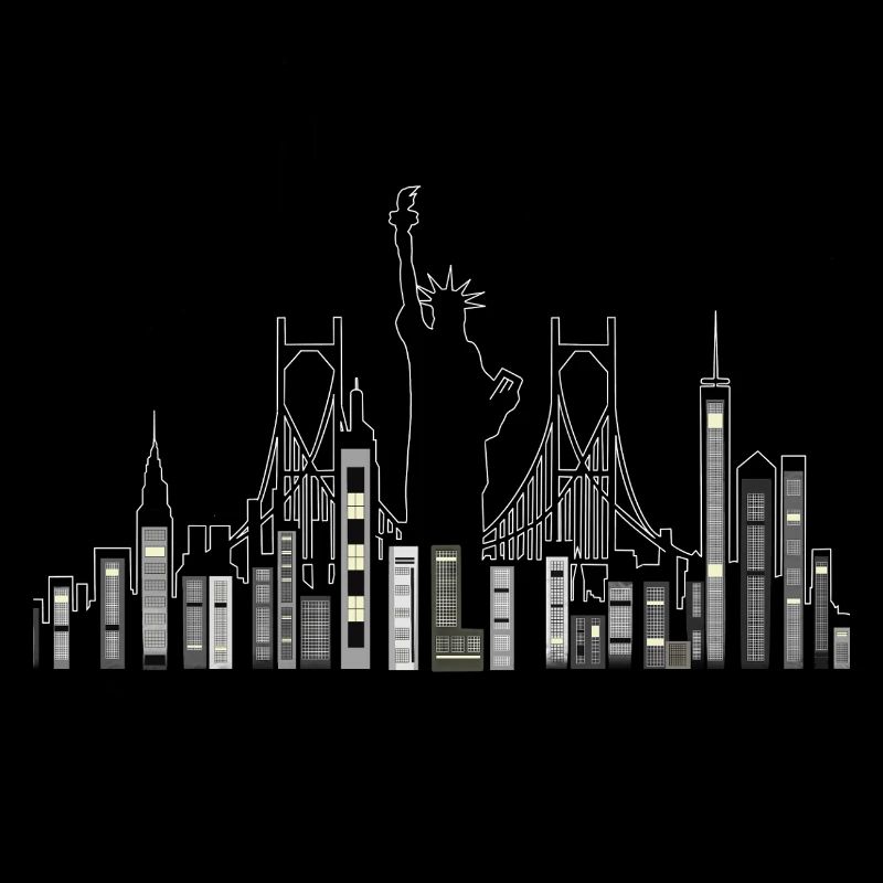 New Yorker Wolkenkratzer mit Freiheitsstatue