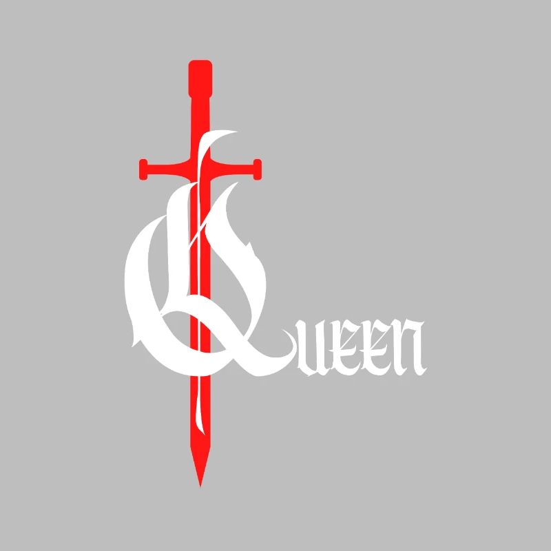 Gothique Queen Design avec épée avec texte blanc