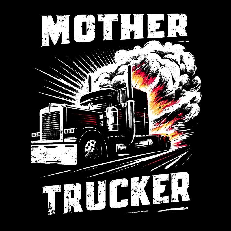 Mutter Trucker Feuerwehrauto Illustration LKW Fahrer