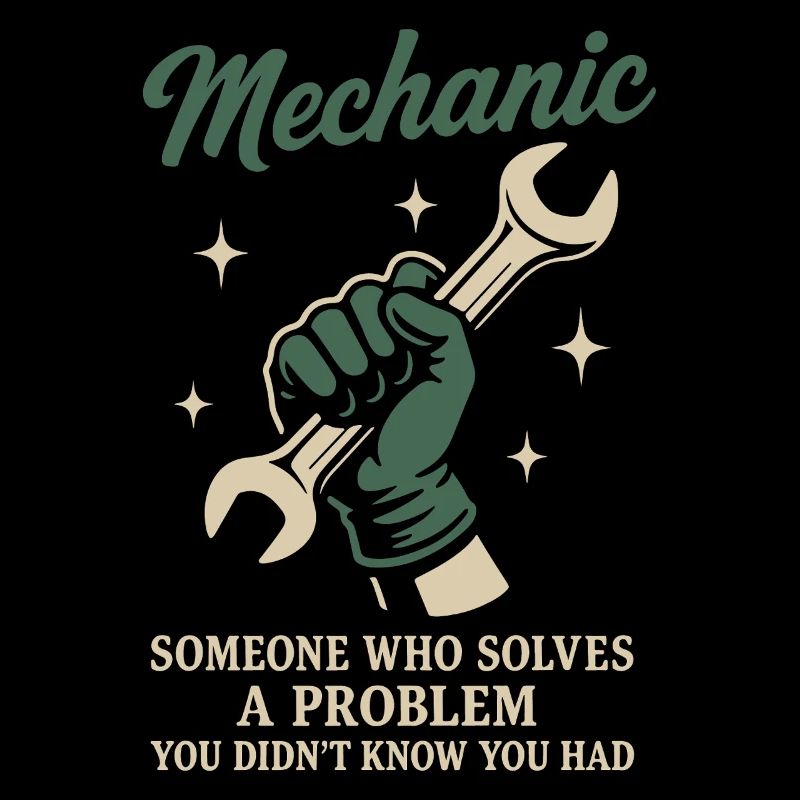 Mechanic Problem Solver Garage Funny Saying