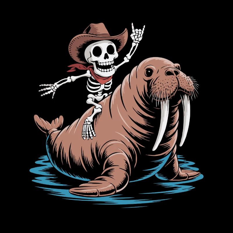 Cow-boy squelette sur morse