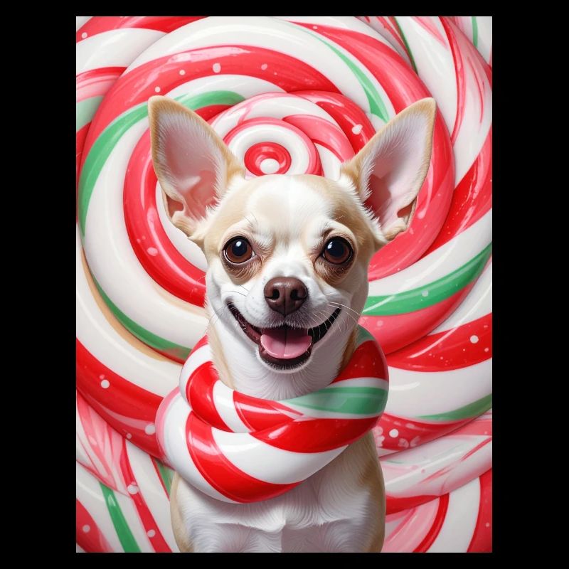 Candy Dog in Peppermix Background