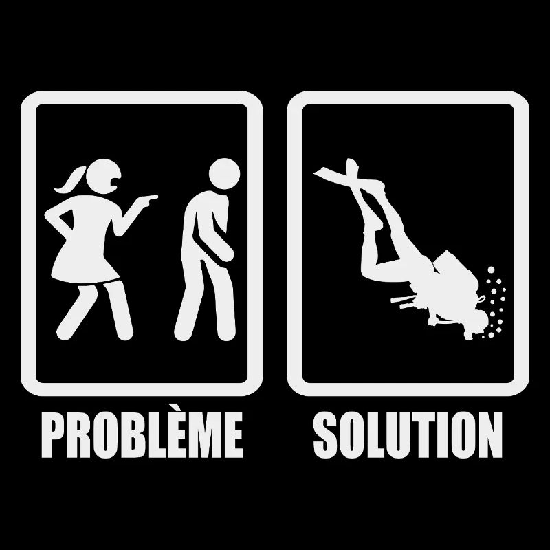 Humour couple problème solution plongée