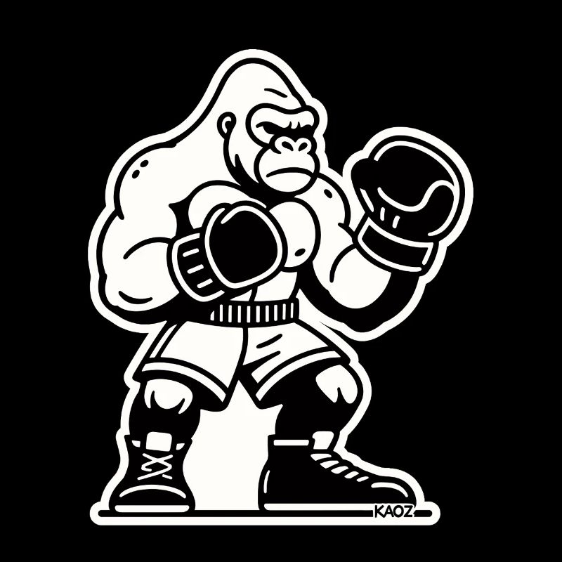 Gorilla Boxer Bold Outline