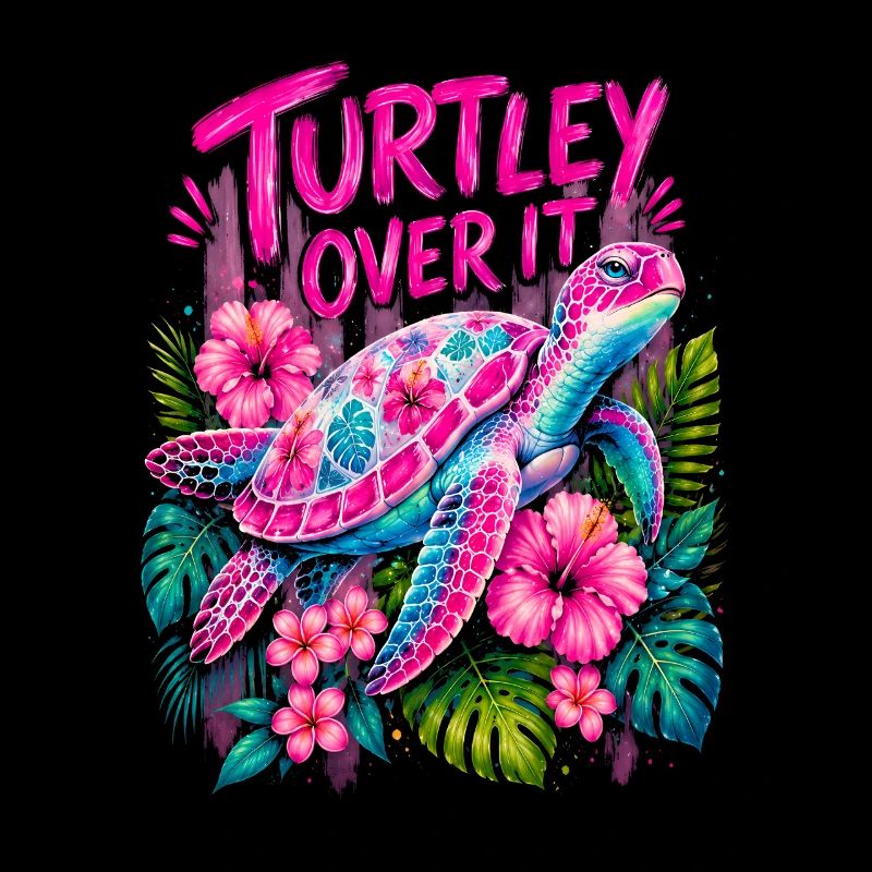 Turtley Over It Cute Turtle Flower