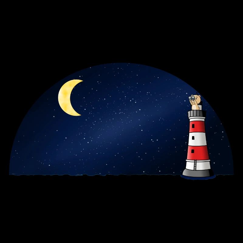Maritime Nautical Lighthouse Starry Sky Fantasy