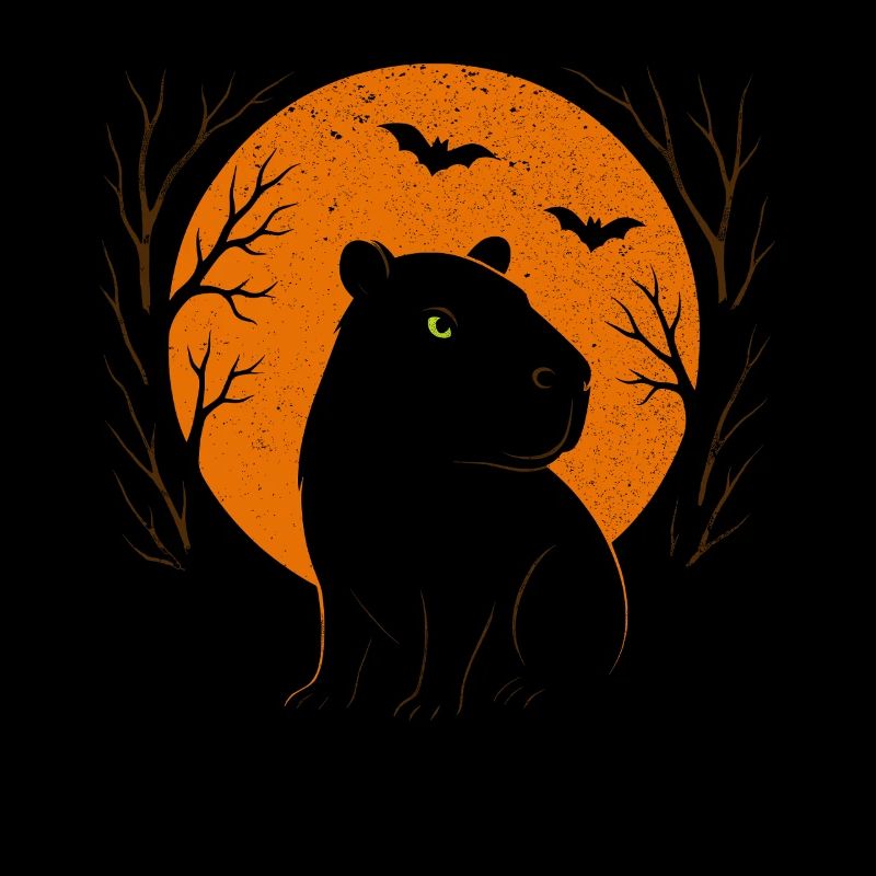 Halloween, Capybara, Moon, Halloween Party