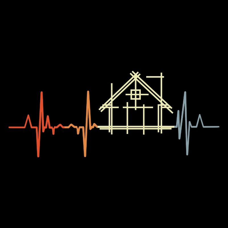 Architecte Cardiogram Look Rétro
