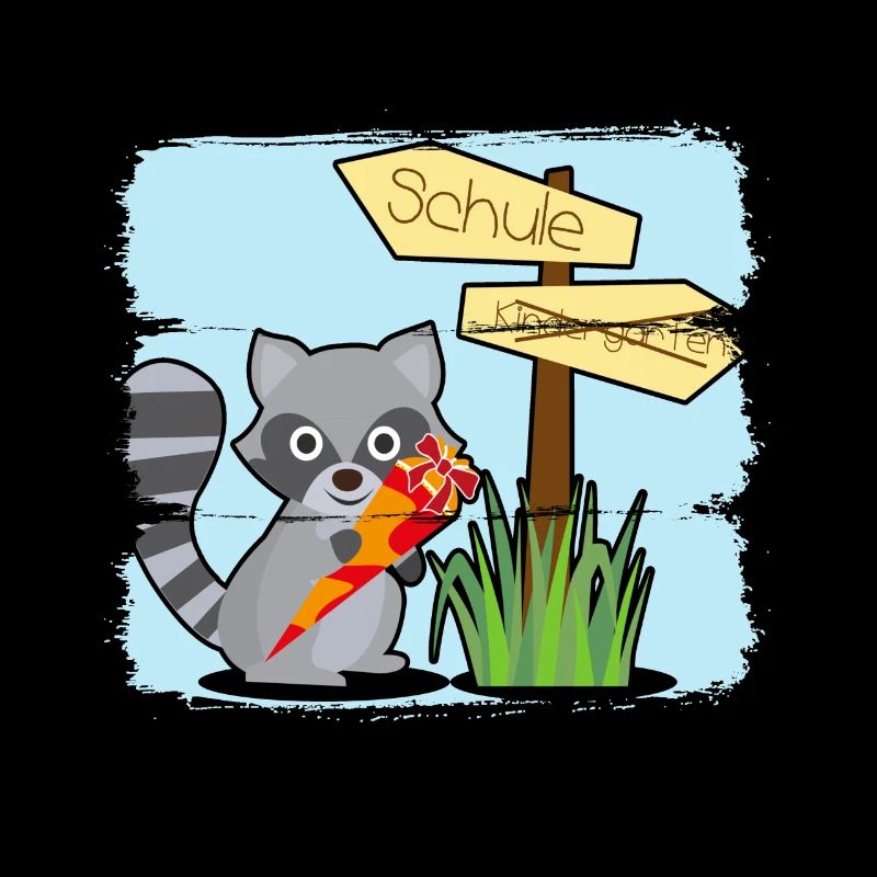 Sac de bonbons de raton laveur d'inscription scolaire