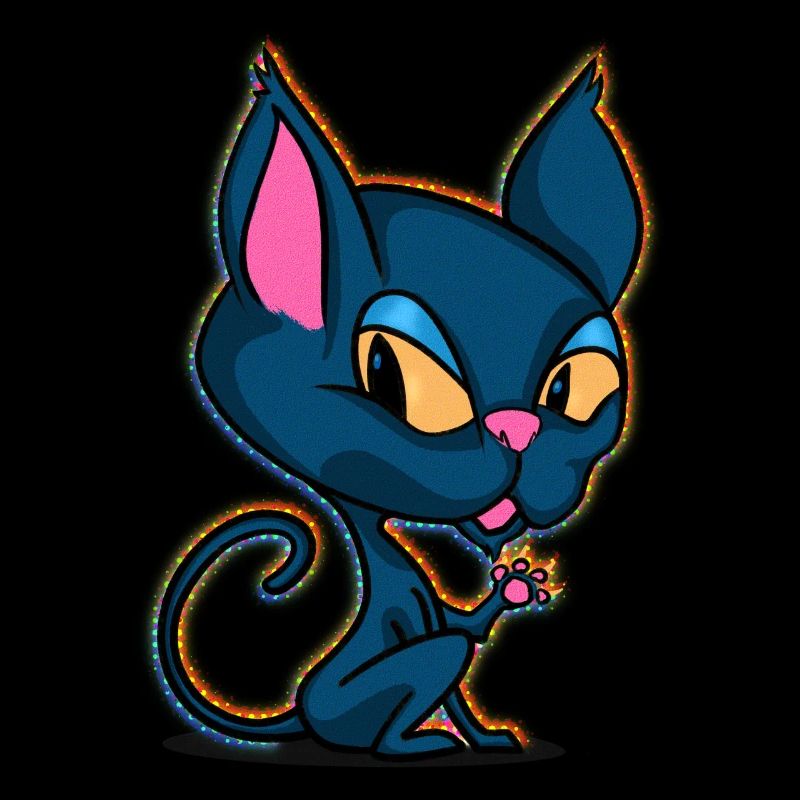 Mignon chat de dessin animé magique