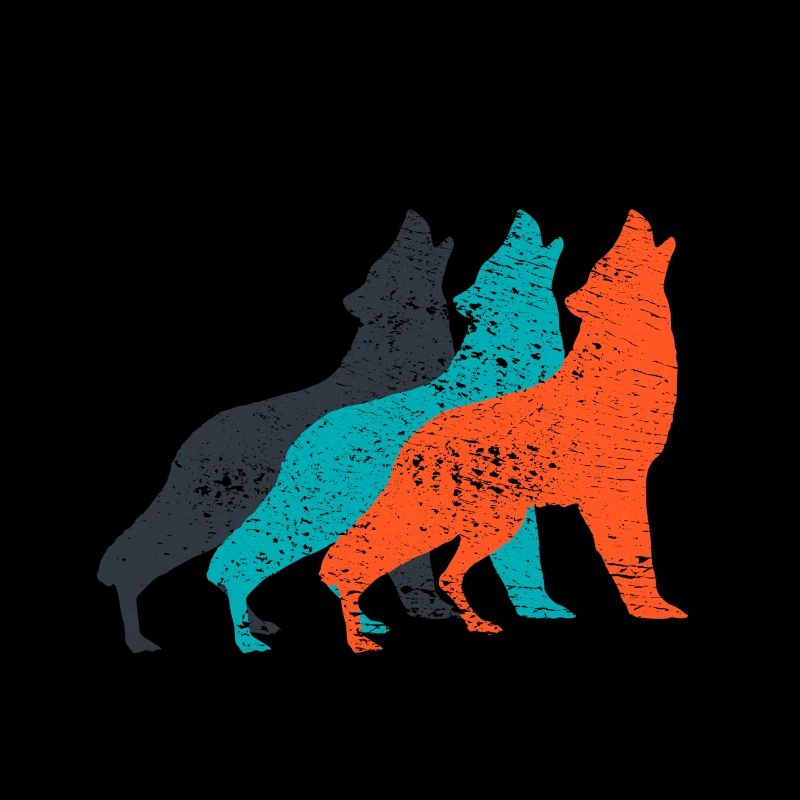 Howling Wolves Silhouette Wolf Pack Used Gift