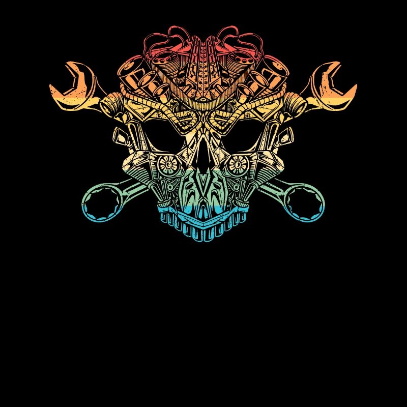 Mechanic Automotive Mechatronics Technician Skull