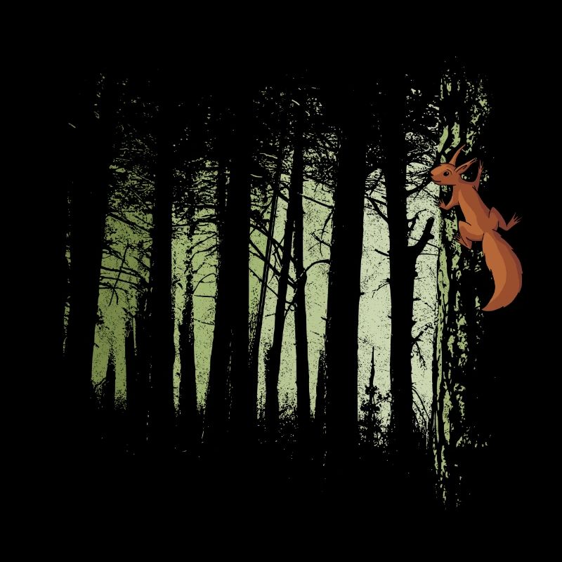 Squirrel in the forest Oachkatzl art