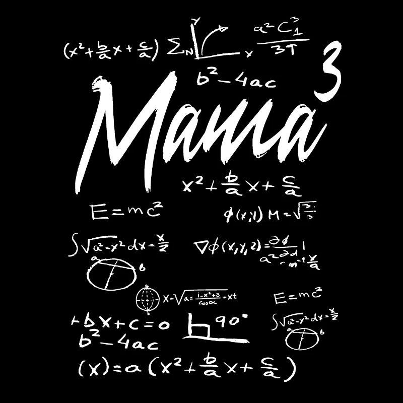 Mama hoch 3 dreifache Mutter Mathe Lehrerin