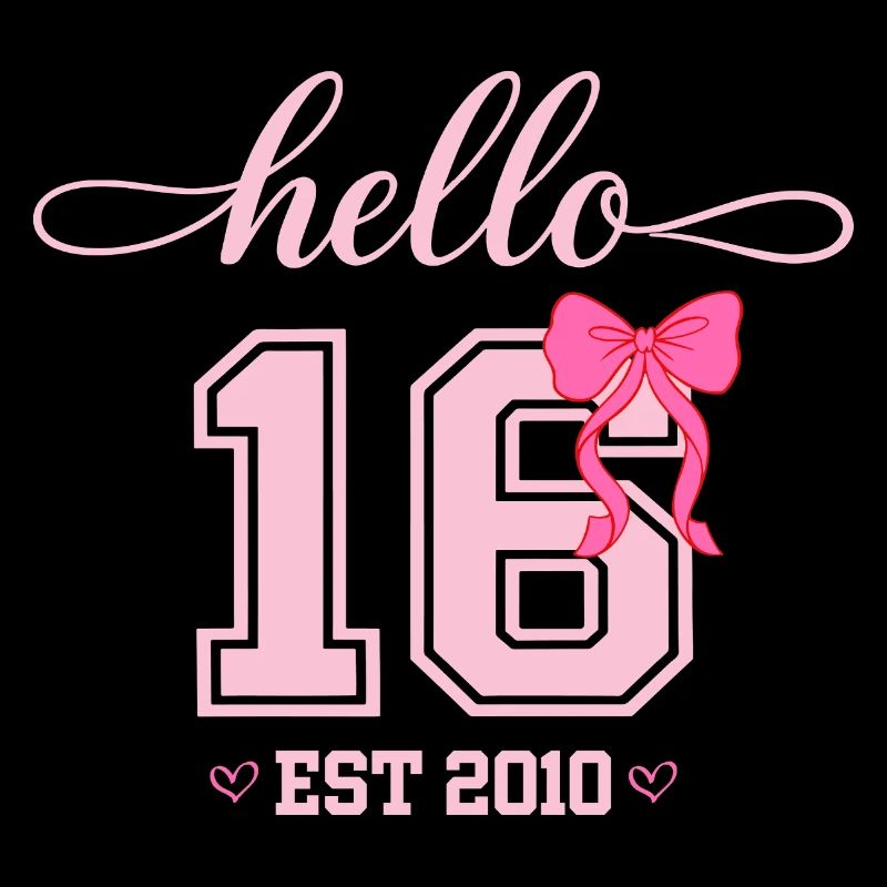 Hello 16 Est 2010 Mädchen Geburtstag Design
