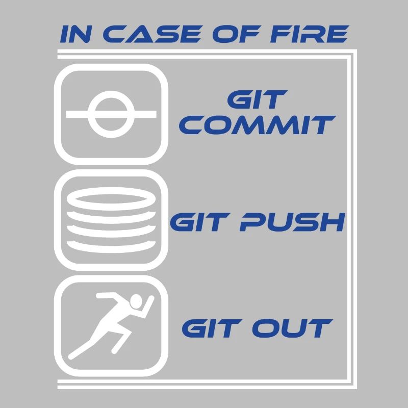 "Im Falle eines Feuers Git Commit Git Push Git