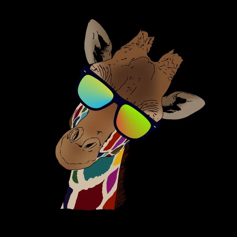 Regenbogen Giraffe mit Sonnebrille Geschenkidee