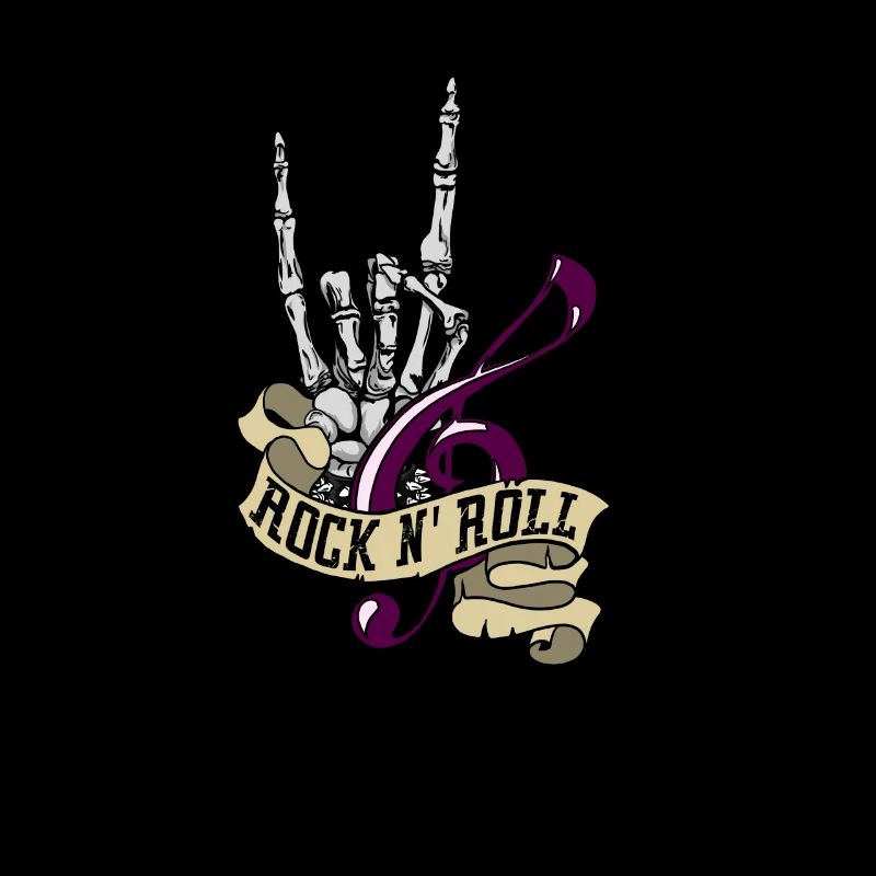 Rock and roll avec idée cadeau squelette et note