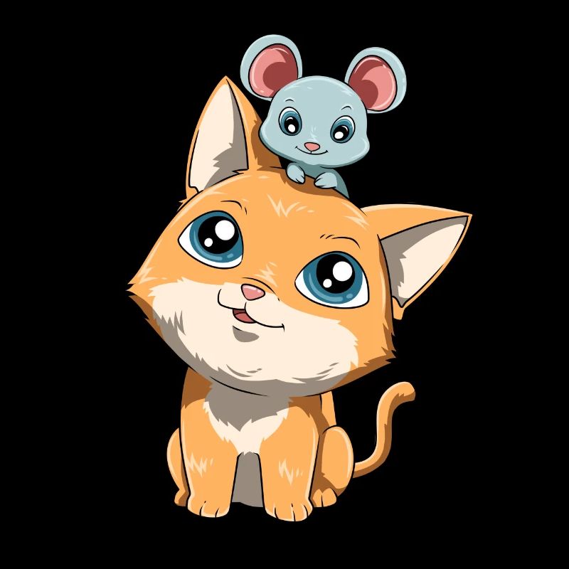 Mignon chat et les amies de la souris