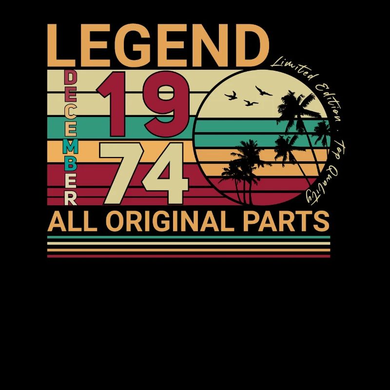 Original Décembre 1974 Palms Retro