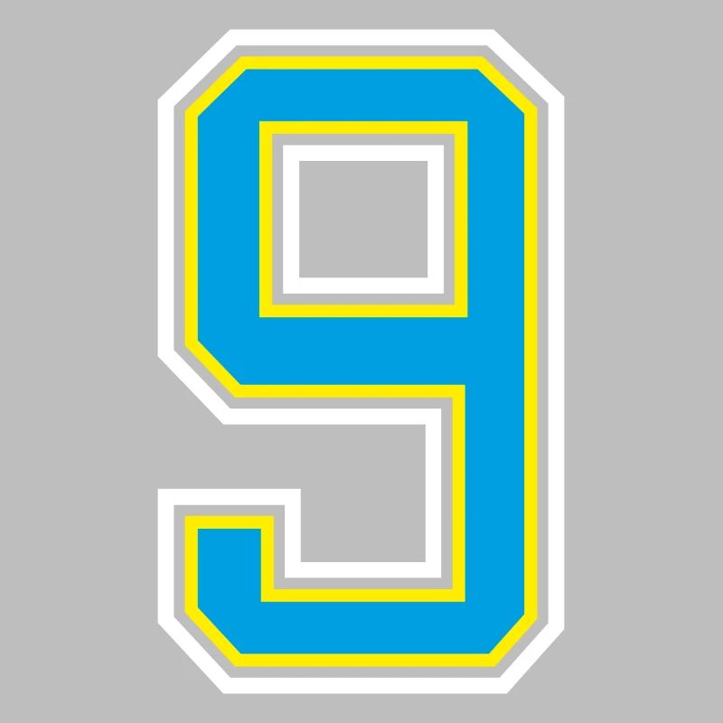 Numéro 9 Design bleu