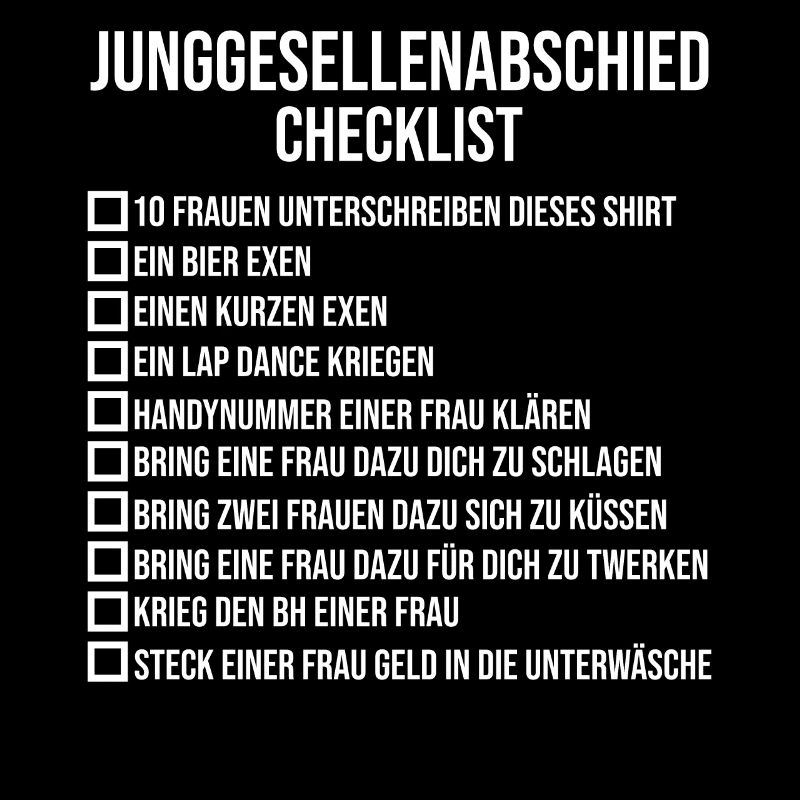 JGA Junggesellenabschied Checkliste Lustige Idee