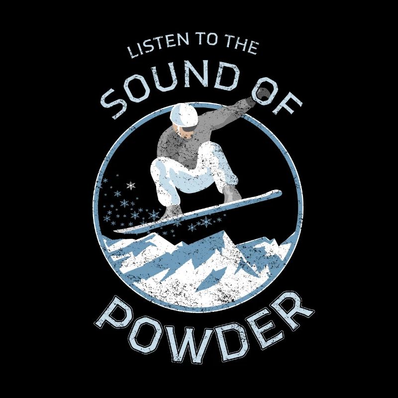 Snowboarder powder design