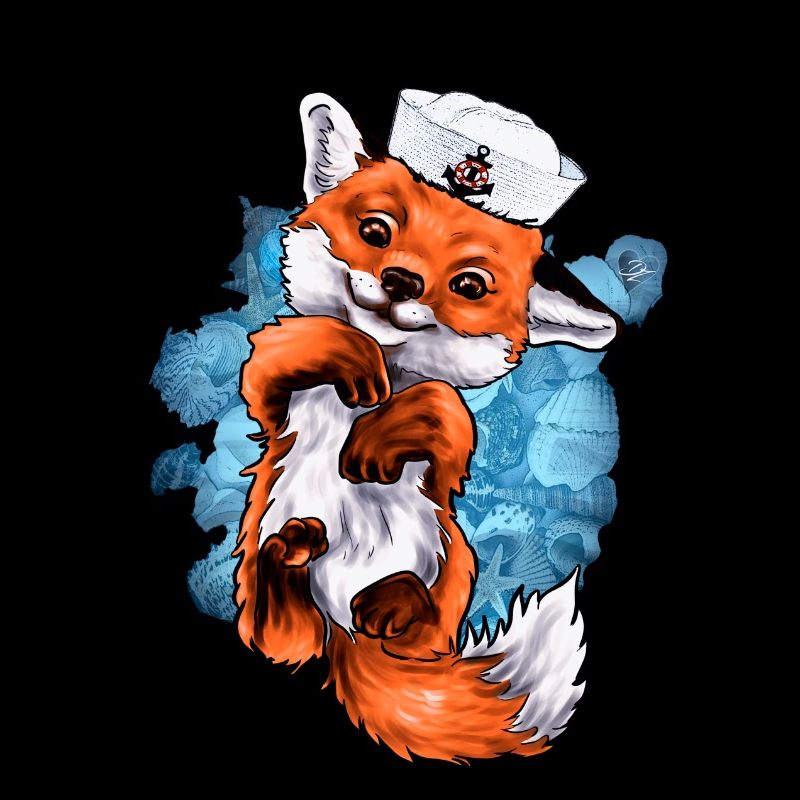 Maritimer Fuchs Illustration | Yolo-Artwork