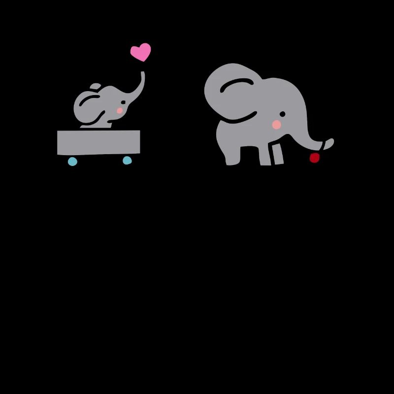 Großer Elefant zieht kleinen Elefanten