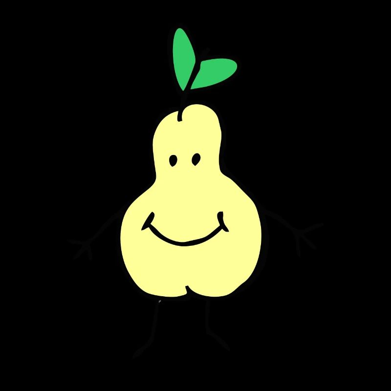 A smiling pear