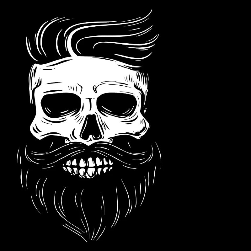 Crâne de hipster avec des cheveux hipster et moustache