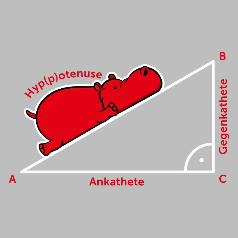 Hippotenuse Pythagoras math Hippo teacher gift
