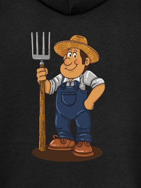 Farmer maanviljelijä sarjakuva pitchfork sarjakuva lahja