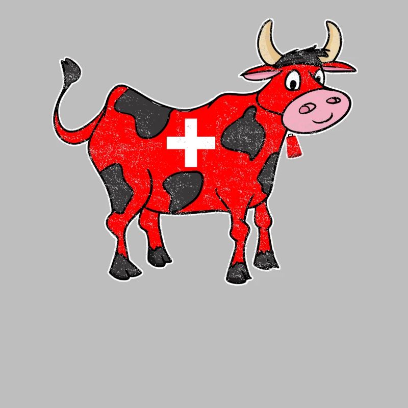 Schweizer Kuh Kreuz süß Geschenk