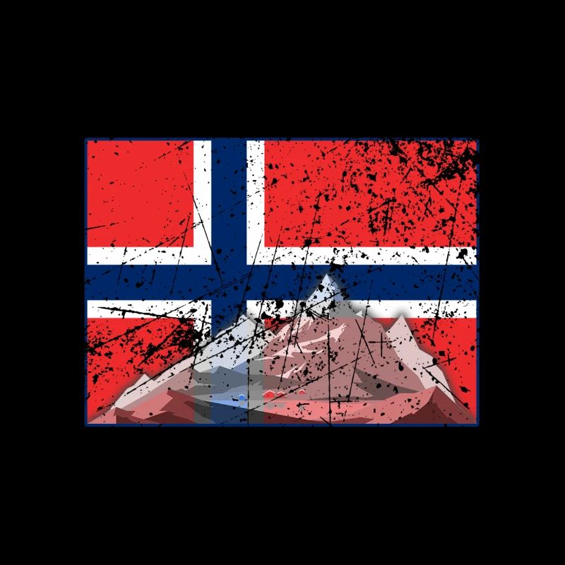 Cadeau de pêche de drapeau de Norvège Vintage