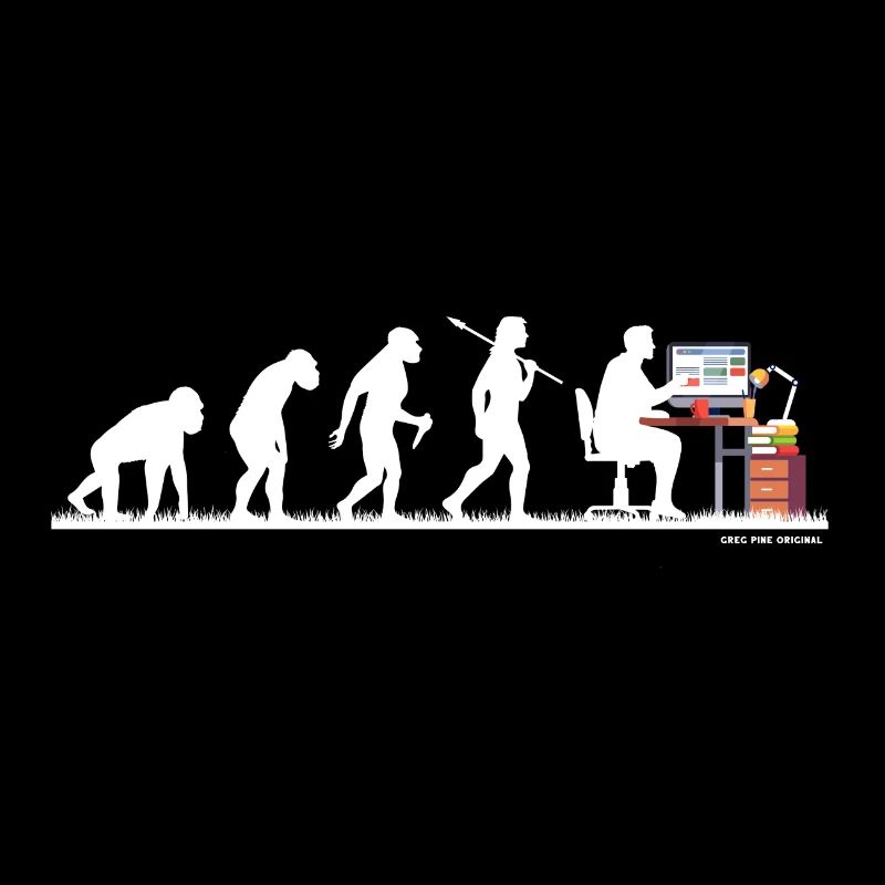 Evolution Nerd Geek Hacker Coder Programmierer