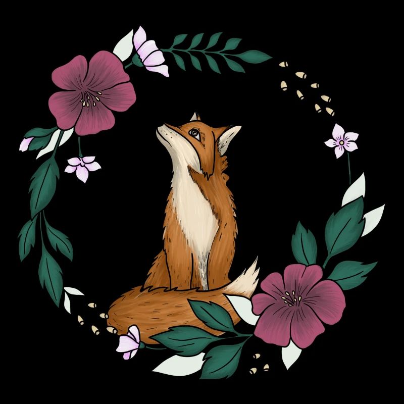 Fuchs und Blumen